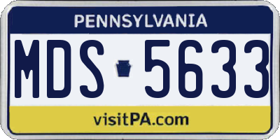 PA license plate MDS5633