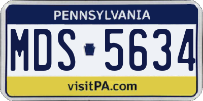 PA license plate MDS5634