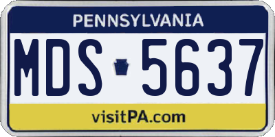 PA license plate MDS5637