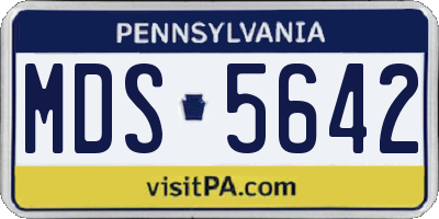 PA license plate MDS5642