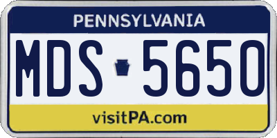 PA license plate MDS5650
