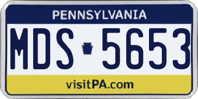 PA license plate MDS5653