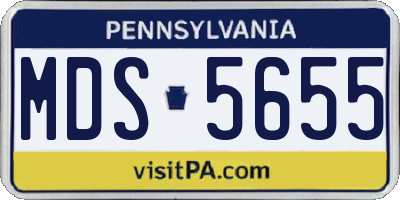 PA license plate MDS5655