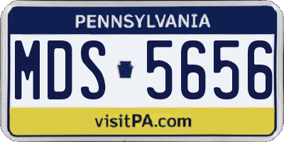 PA license plate MDS5656