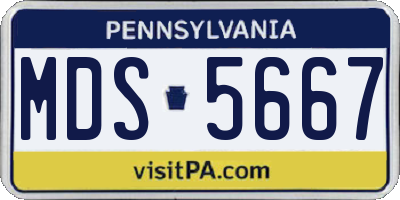 PA license plate MDS5667