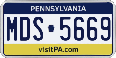 PA license plate MDS5669