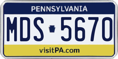 PA license plate MDS5670