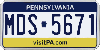 PA license plate MDS5671