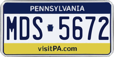 PA license plate MDS5672