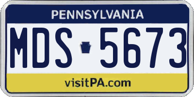 PA license plate MDS5673