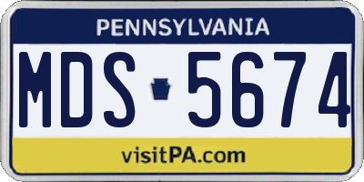PA license plate MDS5674