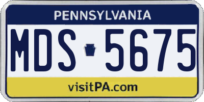 PA license plate MDS5675