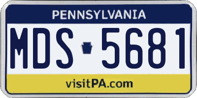 PA license plate MDS5681