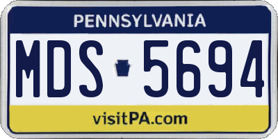 PA license plate MDS5694