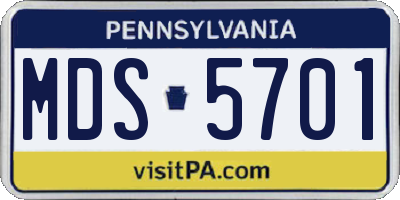 PA license plate MDS5701