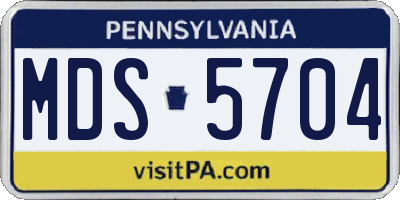 PA license plate MDS5704