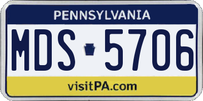 PA license plate MDS5706