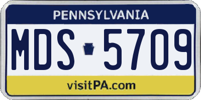 PA license plate MDS5709