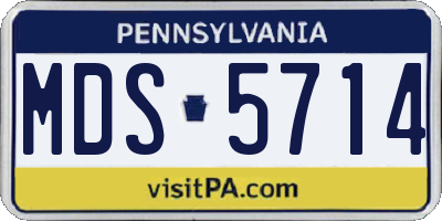 PA license plate MDS5714