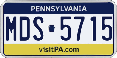 PA license plate MDS5715