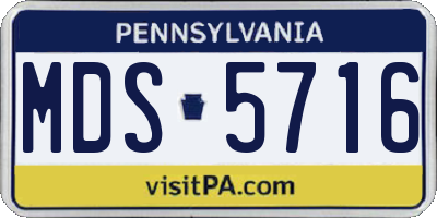 PA license plate MDS5716