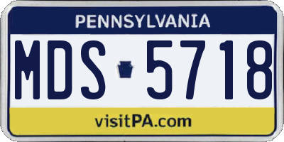 PA license plate MDS5718