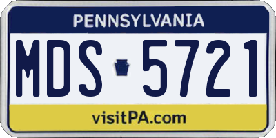 PA license plate MDS5721