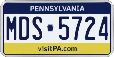 PA license plate MDS5724