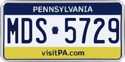 PA license plate MDS5729