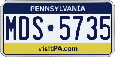 PA license plate MDS5735