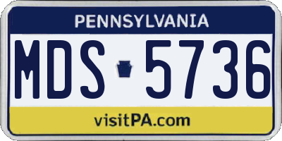 PA license plate MDS5736