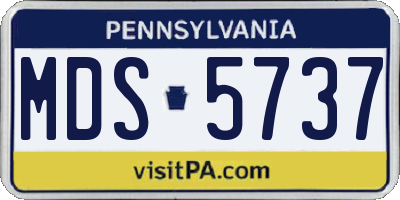 PA license plate MDS5737