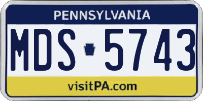 PA license plate MDS5743