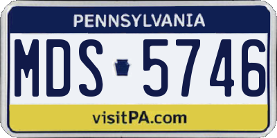 PA license plate MDS5746