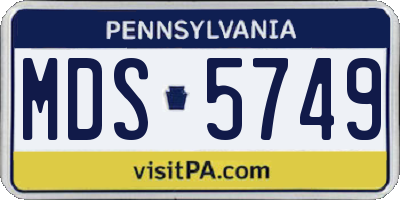PA license plate MDS5749