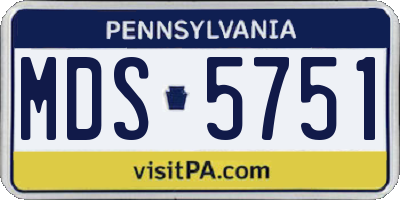 PA license plate MDS5751