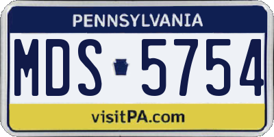 PA license plate MDS5754