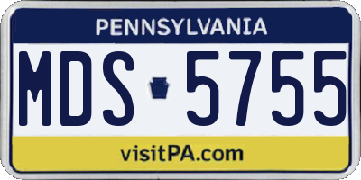 PA license plate MDS5755