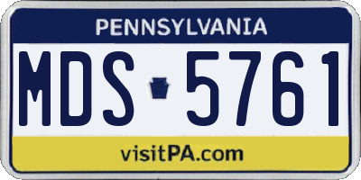 PA license plate MDS5761
