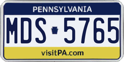 PA license plate MDS5765