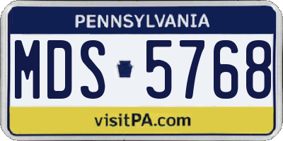 PA license plate MDS5768
