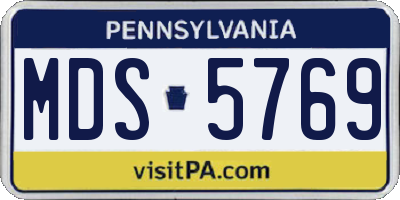 PA license plate MDS5769