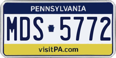 PA license plate MDS5772