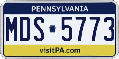 PA license plate MDS5773