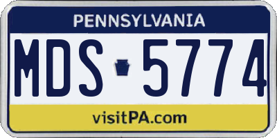 PA license plate MDS5774