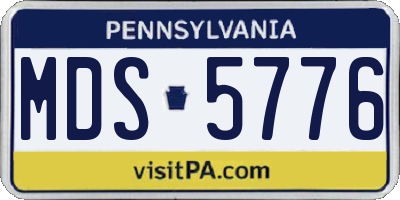 PA license plate MDS5776