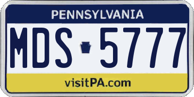 PA license plate MDS5777