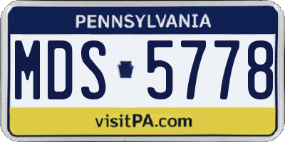 PA license plate MDS5778