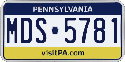 PA license plate MDS5781