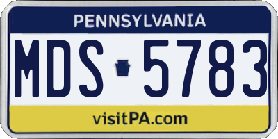 PA license plate MDS5783